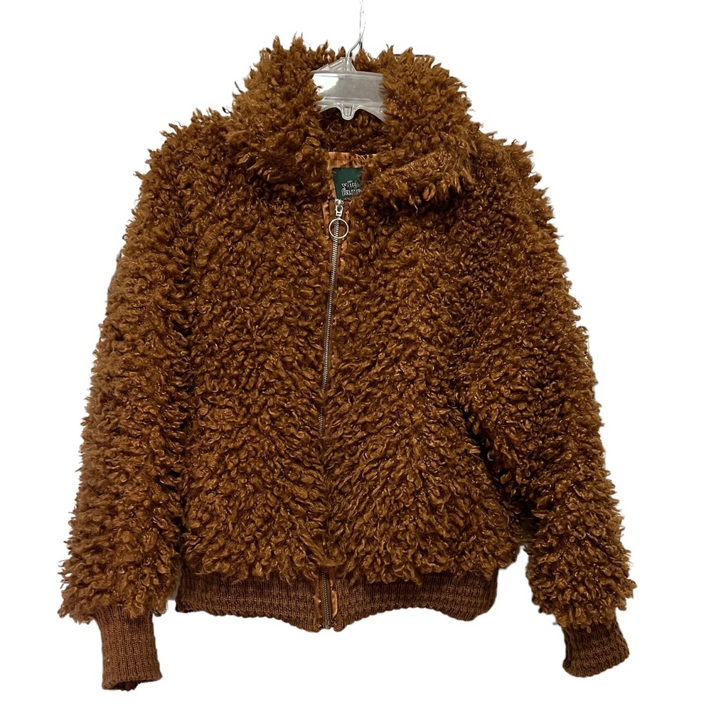 Wild Fable Fuzzy Bear Short Zip Jacket Warm XS Convo Starter NWT